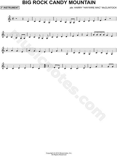 Collection: Big Rock Candy Mountain - F Instrument & Piano