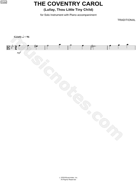 Collection: The Coventry Carol - Viola & Piano