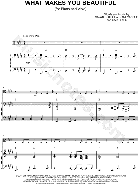 Collection: What Makes You Beautiful - Viola & Piano