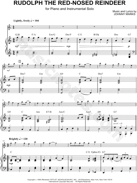 Collection: Rudolph the Red-Nosed Reindeer - F Instrument & Piano