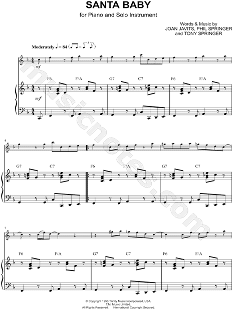 Collection: Santa Baby - F Instrument & Piano