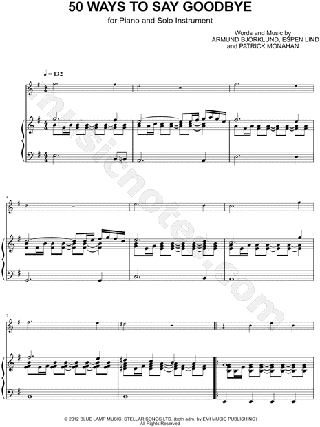 Collection: 50 Ways To Say Goodbye - Eb Instrument & Piano
