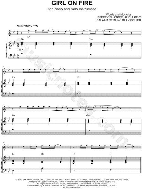 Collection: Girl on Fire - Eb Instrument & Piano