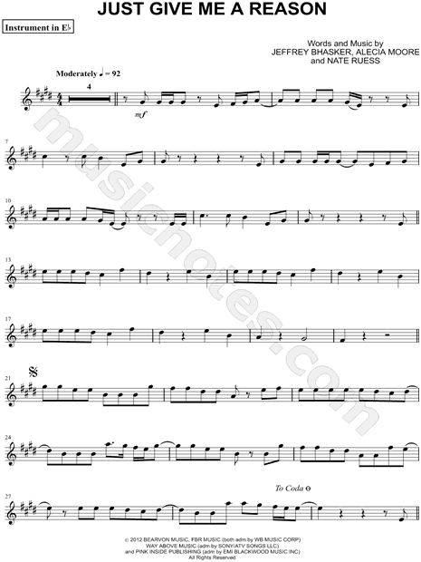Collection: Just Give Me a Reason - Eb Instrument & Piano
