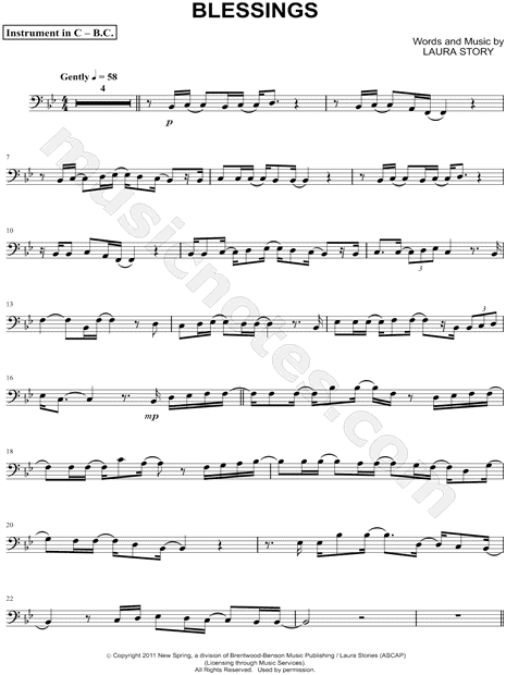 Collection: Blessings - Bass Clef Instrument & Piano