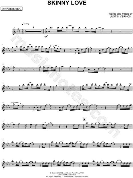 Collection: Skinny Love - C Instrument & Piano