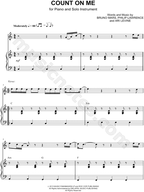 Collection: Count on Me - Bass Clef Instrument & Piano