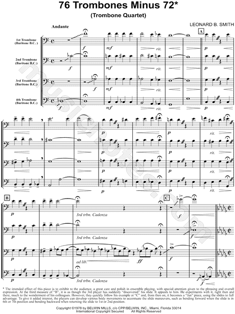 Collection: 76 Trombones Minus 72