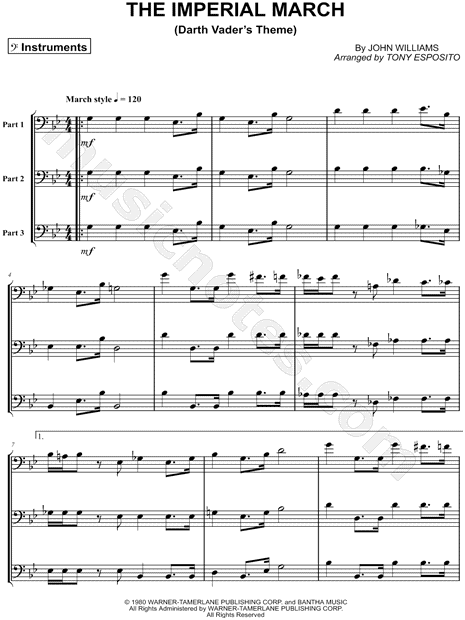 Collection: The Imperial March - Trio of Bass Clef Instruments & Piano