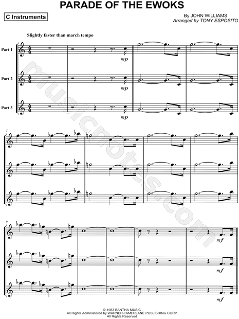 Collection: Parade of the Ewoks - Trio of C Instruments & Piano