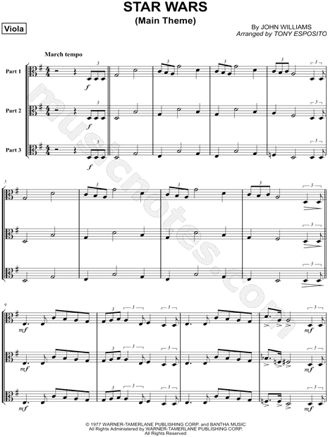 Collection: Star Wars (Main Theme) - Viola Trio & Piano