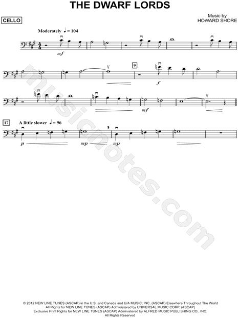 Collection: The Dwarf Lords - Cello & Piano Accompaniment