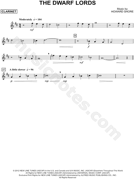 Collection: The Dwarf Lords - Clarinet & Piano Accompaniment