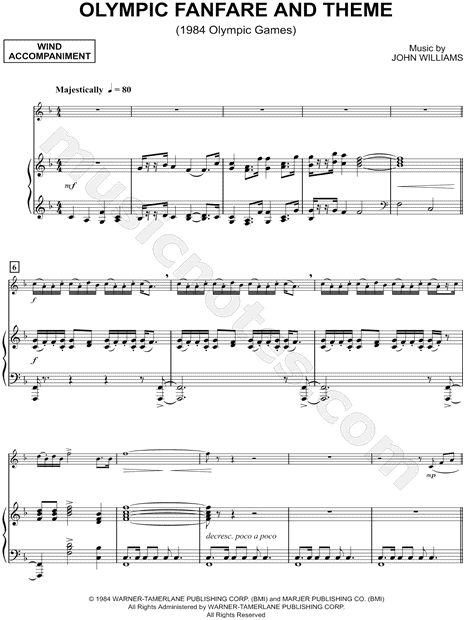 Collection: Olympic Fanfare and Theme - Flute & Piano