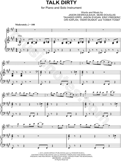 Collection: Talk Dirty - F Instrument & Piano