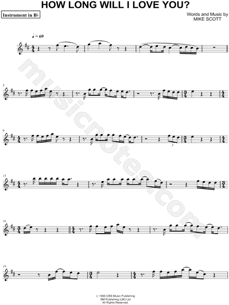 Collection: How Long Will I Love You - Bb Instrument & Piano