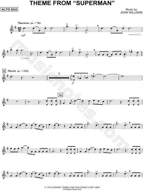 Collection: Theme from Superman - Alto Saxophone