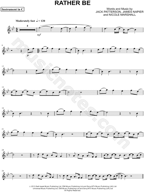 Collection: Rather Be - C Instrument & Piano
