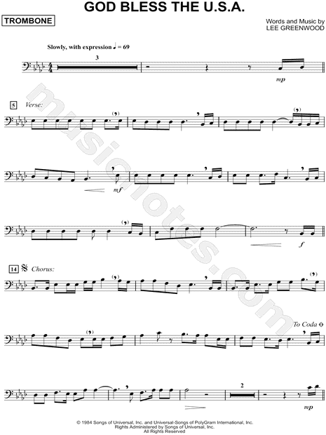 Collection: God Bless the U.S.A. - Trombone & Piano