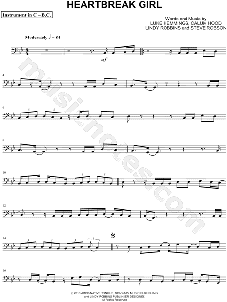 Collection: Heartbreak Girl - Bass Clef Instrument & Piano