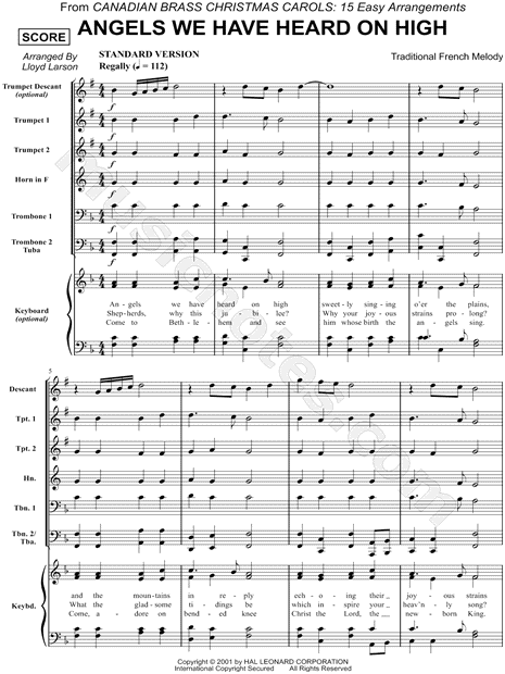 Collection: Angels We Have Heard on High - Brass Quintet
