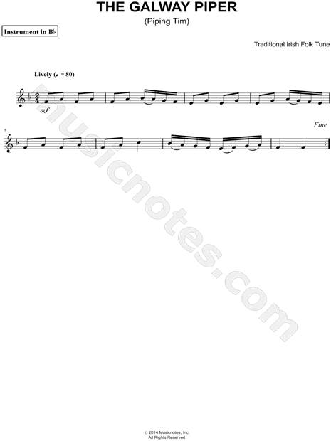 Collection: The Galway Piper (Piping Tim) - Bb Instrument & Piano