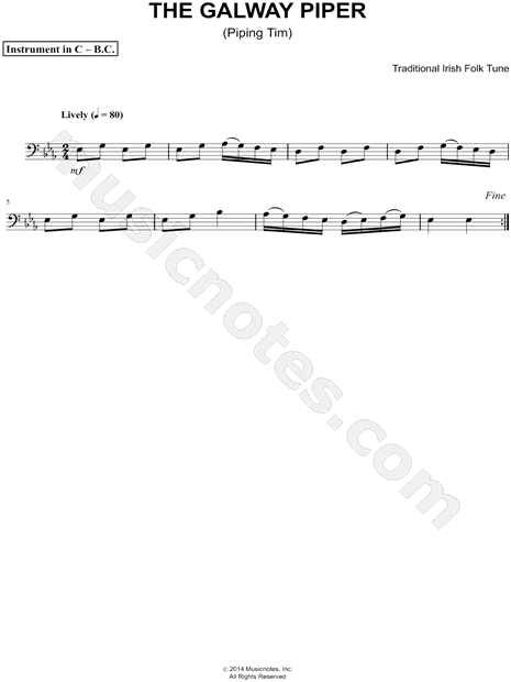 Collection: The Galway Piper (Piping Tim) - Bass Clef Instrument & Piano