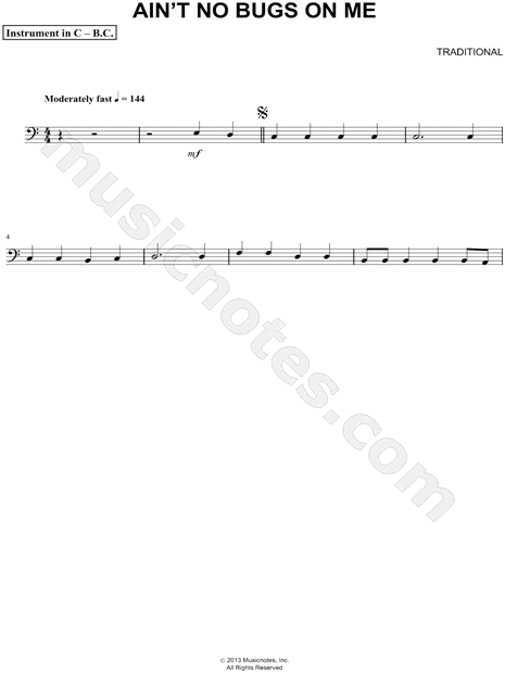 Collection: Ain't No Bugs On Me - Bass Clef Instrument & Piano