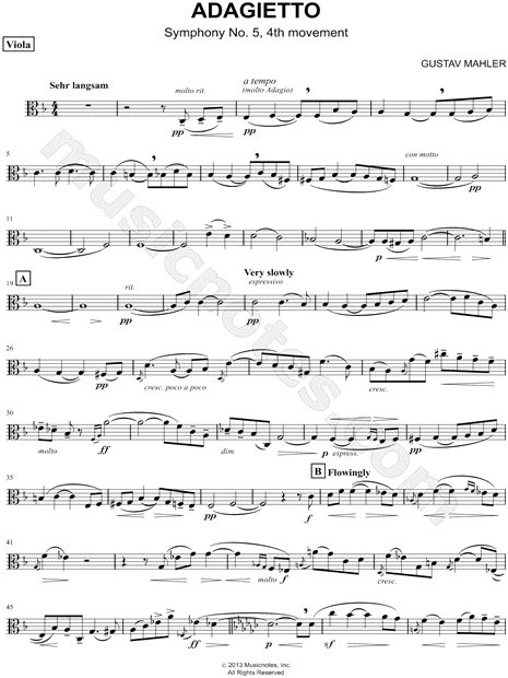 Collection: Adagietto (excerpt) - Viola & Piano