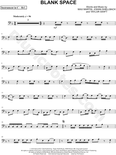 Collection: Blank Space - Bass Clef Instrument & Piano