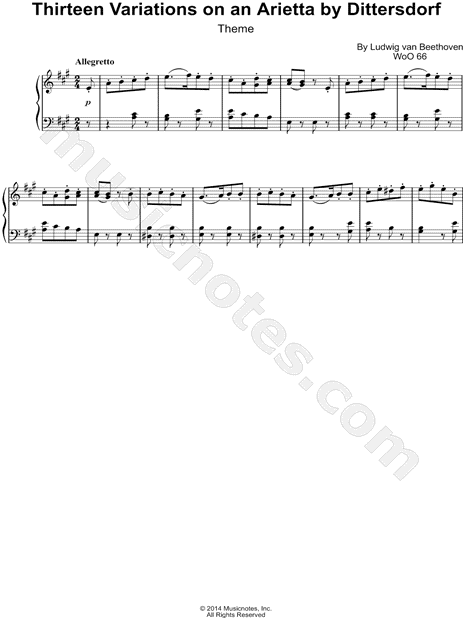 Collection: Thirteen Variations on an Arietta By Dittersdorf
