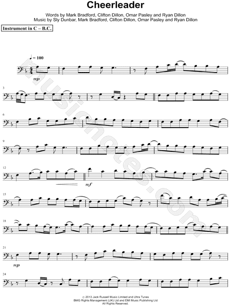 Collection: Cheerleader - Bass Clef Instrument & Piano