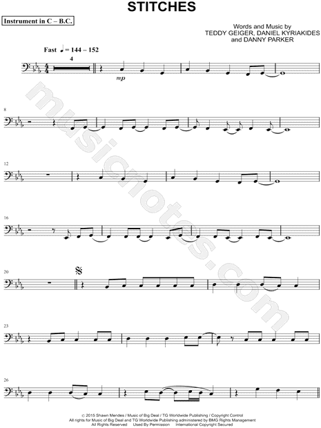 Collection: Stitches - Bass Clef Instrument & Piano
