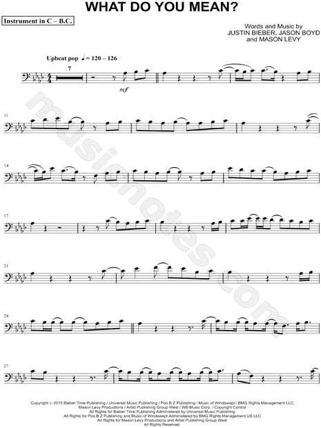 Collection: What Do You Mean? - Bass Clef Instrument & Piano