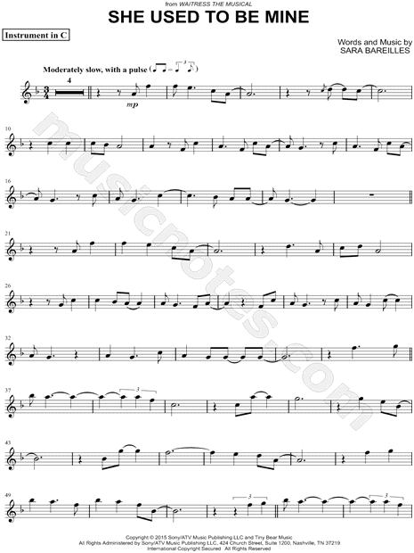 Collection: She Used to Be Mine - C Instrument & Piano