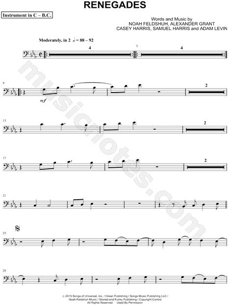 Collection: Renegades - Bass Clef Instrument & Piano