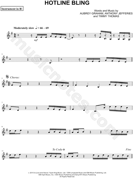 Collection: Hotline Bling - Bb Instrument & Piano