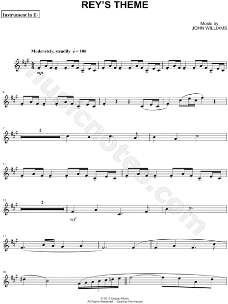Collection: Rey's Theme - Eb Instrument & Piano