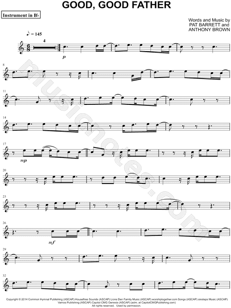 Collection: Good, Good Father - Bb Instrument & Piano