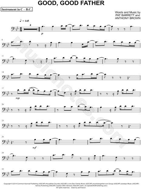 Collection: Good, Good Father - Bass Clef Instrument & Piano