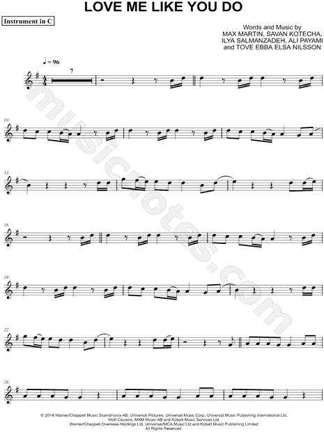 Collection: Love Me Like You Do - C Instrument & Piano