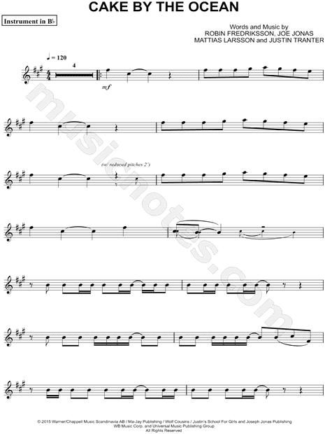 Collection: Cake by the Ocean - Bb Instrument & Piano