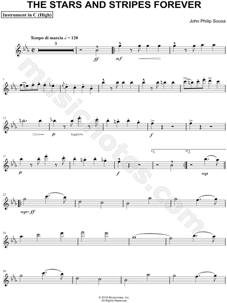 Collection: The Stars and Stripes Forever [Complete] - C Instrument (High) & Piano
