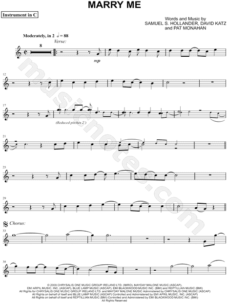 Collection: Marry Me - C Instrument & Piano
