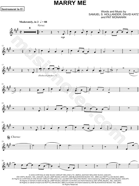 Collection: Marry Me - Eb Instrument & Piano