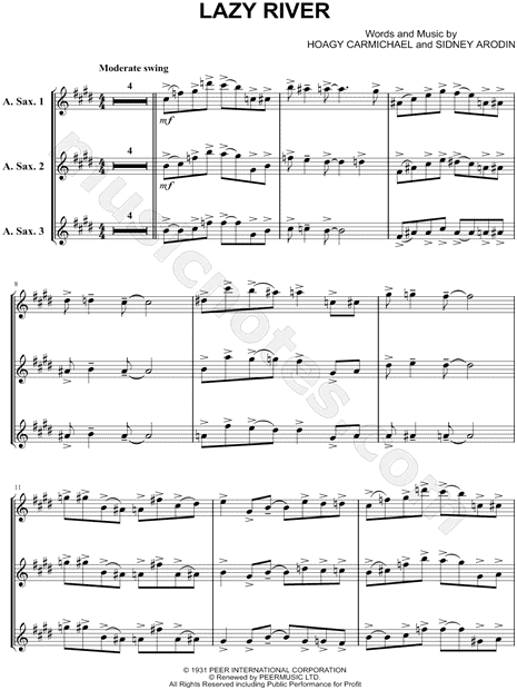 Collection: Lazy River - Alto Saxophone Trio & Piano