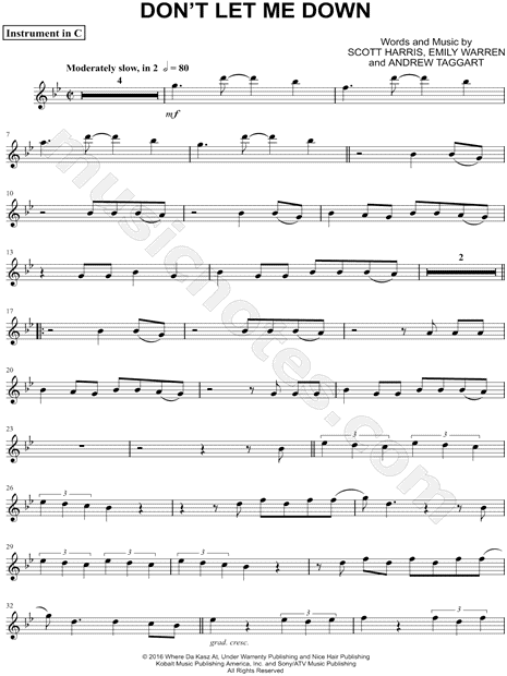 Collection: Don't Let Me Down - C Instrument & Piano