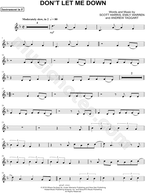 Collection: Don't Let Me Down - F Instrument & Piano