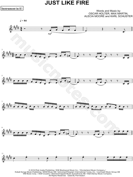 Collection: Just like Fire - Eb Instrument & Piano