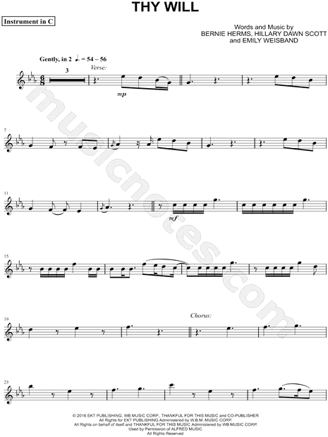 Collection: Thy Will - C Instrument & Piano